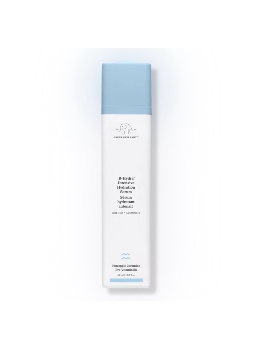 Drunk Elephant B-Hydra Hydration Serum — Light Blue & White